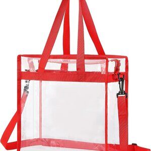 Clear PVC Tote Bag Waterproof Crossbody with Zipper Adjustable Strap